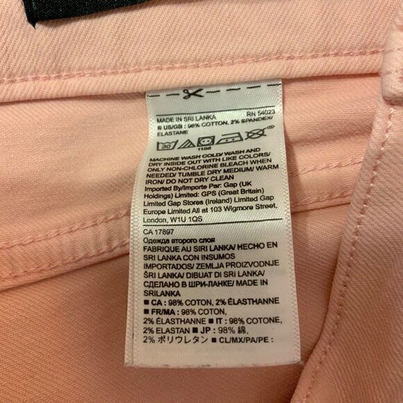 Banana Republic Jeans Blush Pink Girlfriend Crop Stretch Mid Rise Size 27 - Picture 10 of 11